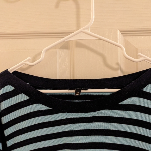 ‼️CLEARANCE   Talbots lightweight, 3/4 sleeve, blue striped sweater, size 3X - Picture 3 of 11